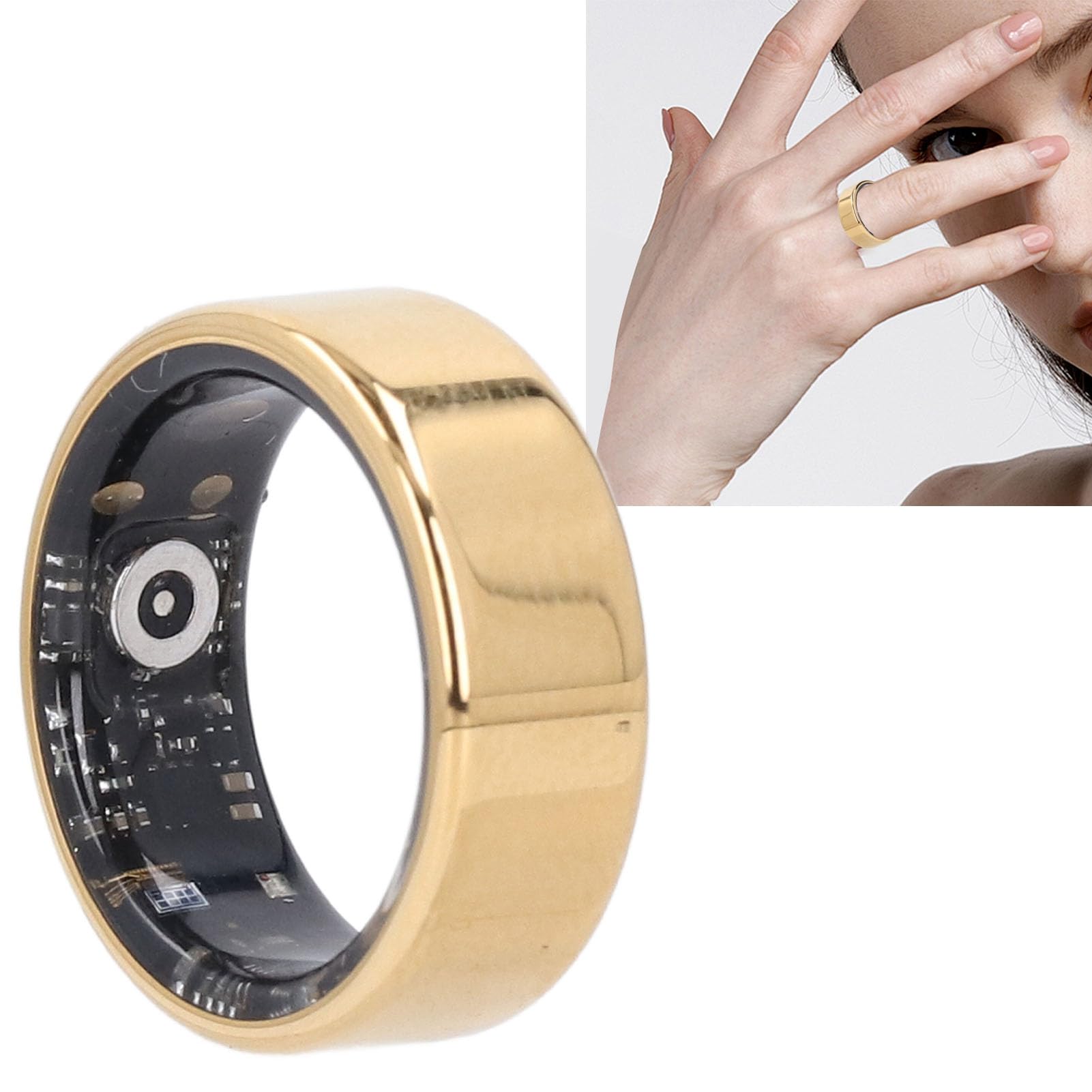 Smart Ring Health Tracker, IP68 Resistente All'acqua Molteplici modalità Sportive Contapassi Monitoraggio delle Calorie Anello Fitness Tracker per lo Sport, Sincronizzazione in