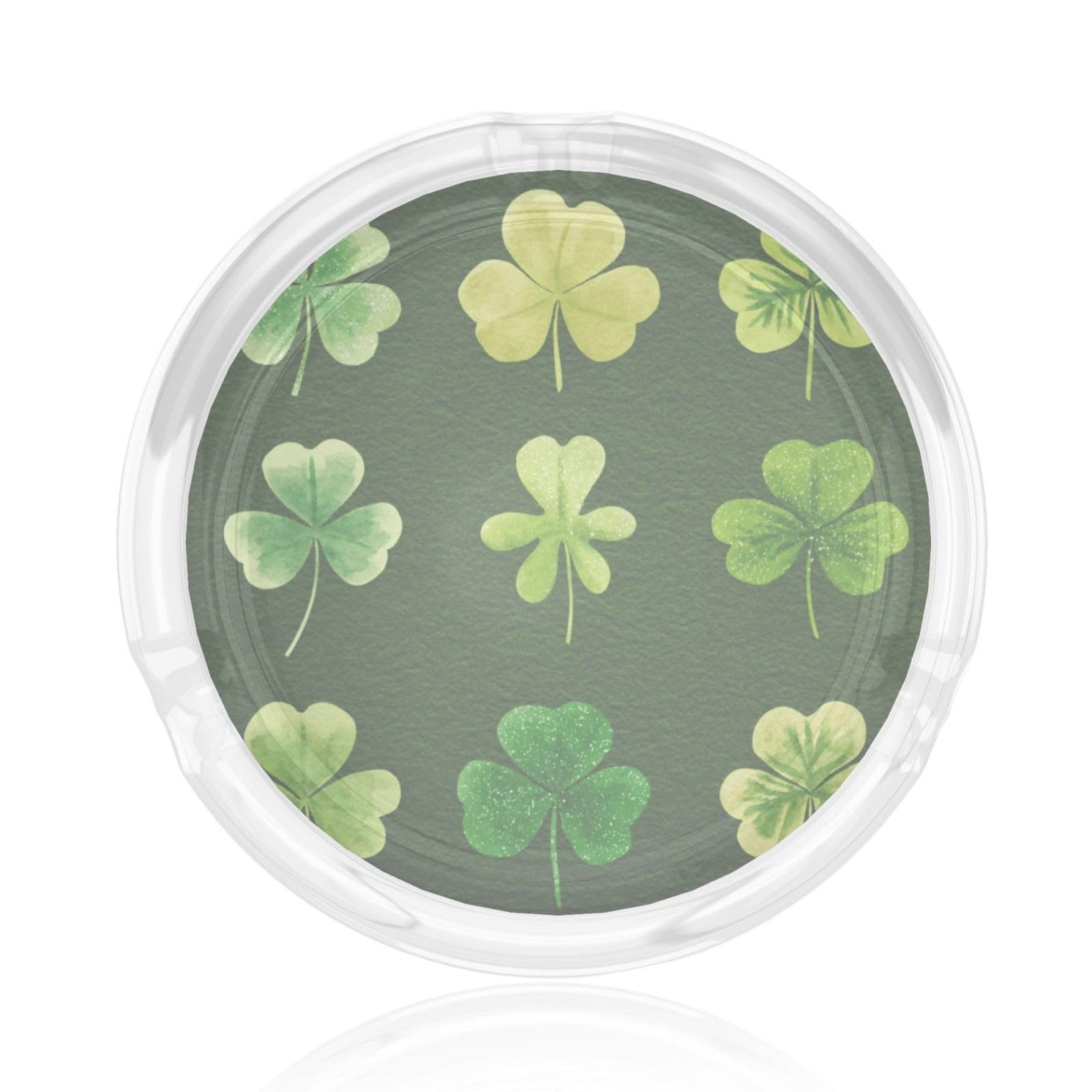 Set Of Watercolor Clover Leaf Glass Ashtray For Cigarettes Ash Trays Case For Home Office Decor