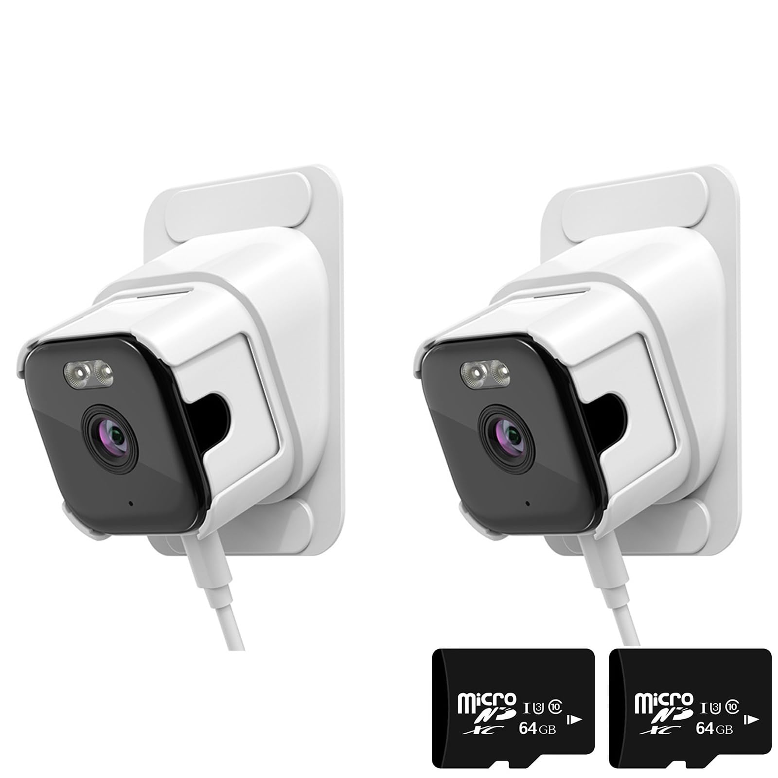 Bolexa White Window Camera, Supporting 2.4Ghz And 5Ghz Wifi, Featuring Ai Colour Night Vision, Two-Way Audio, Continuous Recording And Motion Detection Capabilities,Includes A 64Gb Memory Card(,2 Pieces)