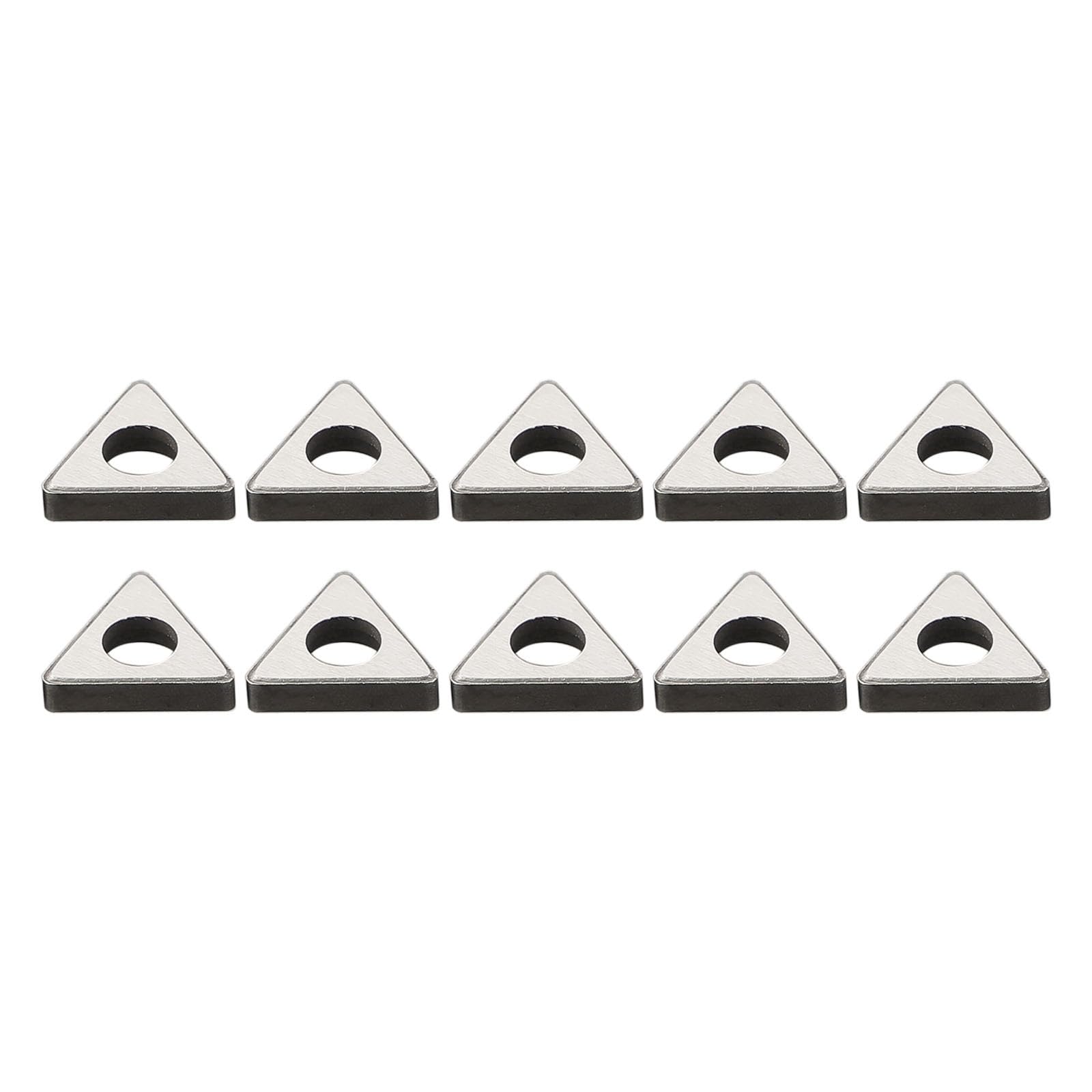 MT1603 - Portautensili per tornitura CNC, 10 pezzi, triangolare per inserti in carburo, spessore argento ad alta resistenza, 1,46 x 1,20 x 0,32 cm e 2 x 1,76 x 0,47 cm (MT1603)