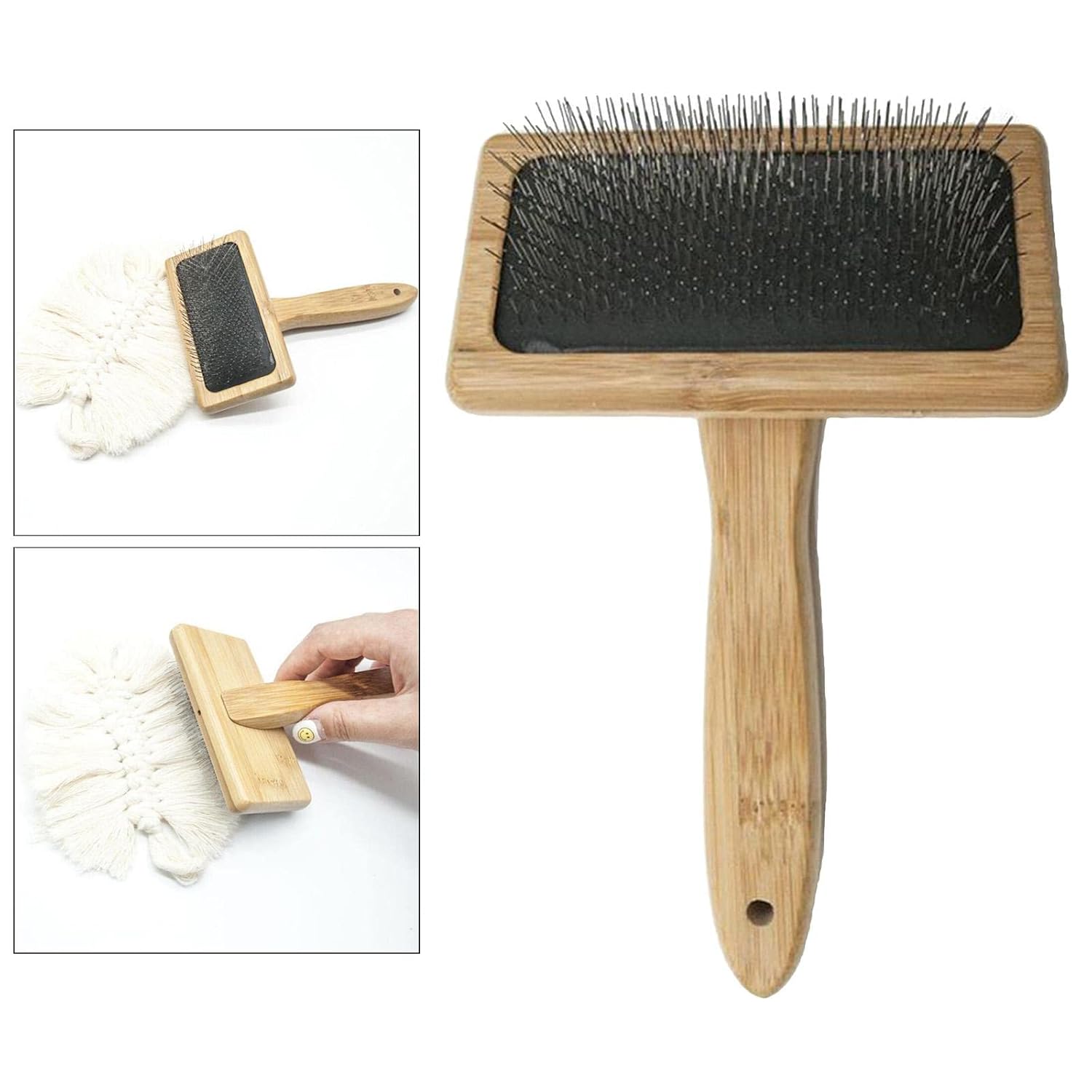 Universal Pet Slicker Brush & Rug Cleaner Fine Wire Brush Removes Hidden Dirt Pet Hair Mats Tangles image 5