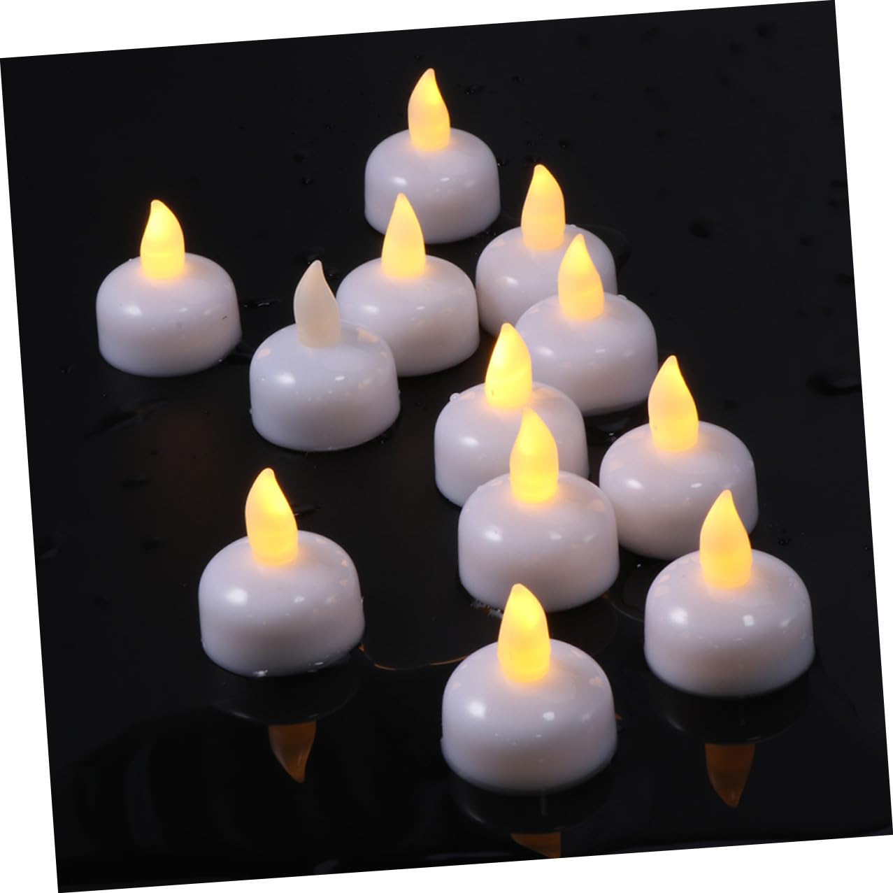 24 Candele LED Galleggianti Impermeabili Bianche, Lampade a Candela a Batteria in Pp per Decorazione Festa e Vaso Natalizio