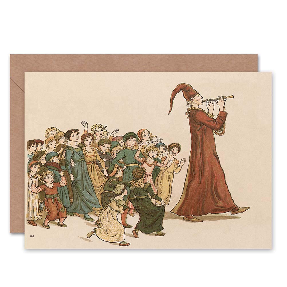 Artery8 Pied Piper Hamelin Vintage Art Greeting Card