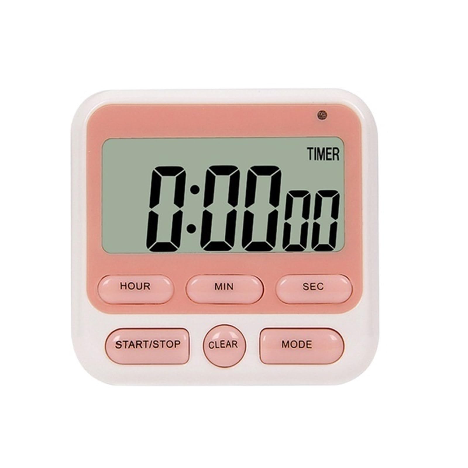 TRDEWR Digital Screen Kitchen Timer Large Display Square Cooking Count Up Countdown Alarm Clock Sleep Stopwatch Clear Display(PINK)