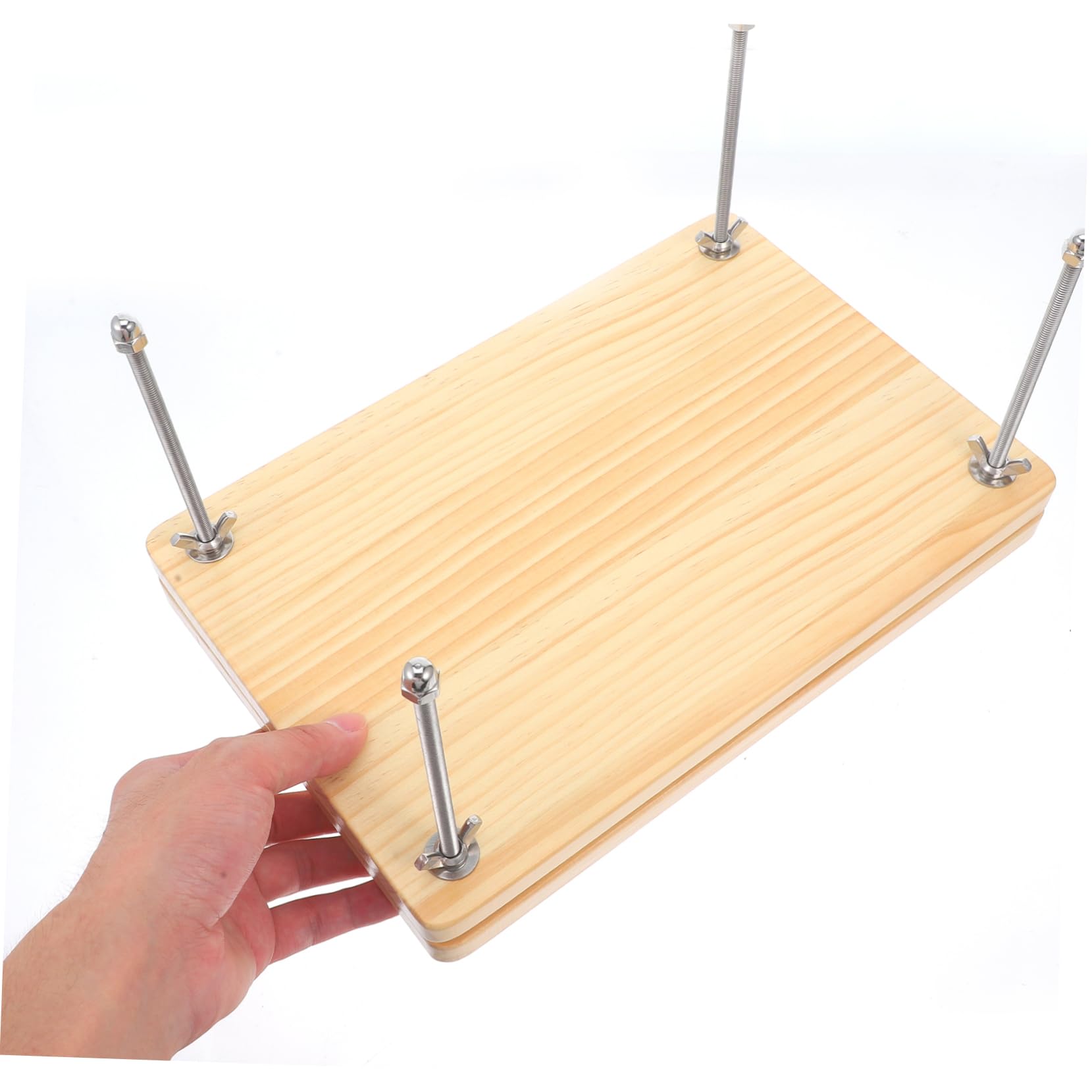 EXCEART Presse à Livres Portable en Bois et Métal, Plaque Beige 1 PC