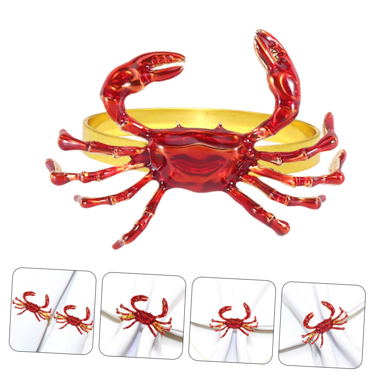 TOPBATHY 4 Set Portatovagliolo Portatovaglioli Creativi Fermaglio Per Tovaglioli Da Tavola Portatovaglioli Per Feste Portatovaglioli Decorazione Della Tavola Rosso Lega 6 Pezzi * 4