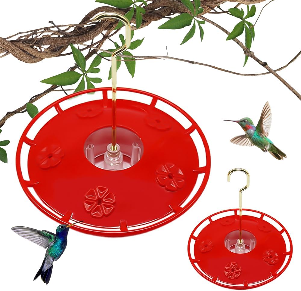 Hummingbird Feeders for Outdoors, 2026 New Leak-Proof Feeder, Multifunctional Ant Moat Hummingbird Feeder for Patio, Easy Clean Bee Proof Feeder with 5 Ports for Women Men Gift (2, Red)