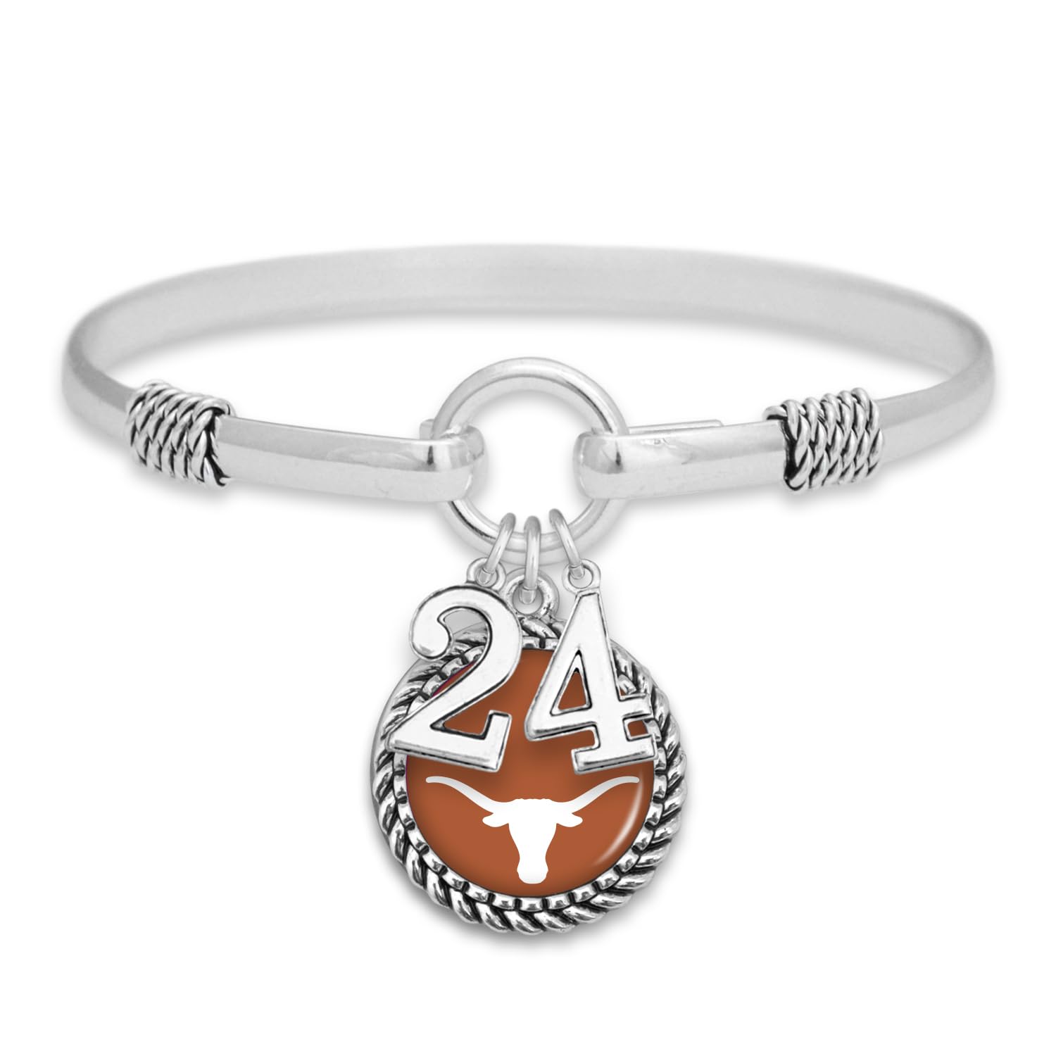 Texas Longhorns Graduation Year 2024 Silver Bracelet Jewelry Licensed UT
