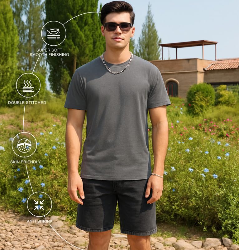 Image of Sleepynuts Men's Regular Fit Round Neck Half Sleeves Solid Casual Wear T-Shirt