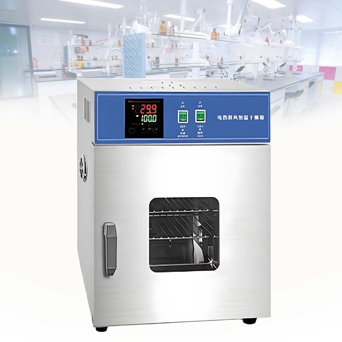 16L/43L Electric Blast Drying Oven with Digital Thermostat,0.1°C Precision,Stainless Steel Chamber,9999min Timer‌,Large Capacity Air Circulation Heating Oven for Industrial and Lab 16L