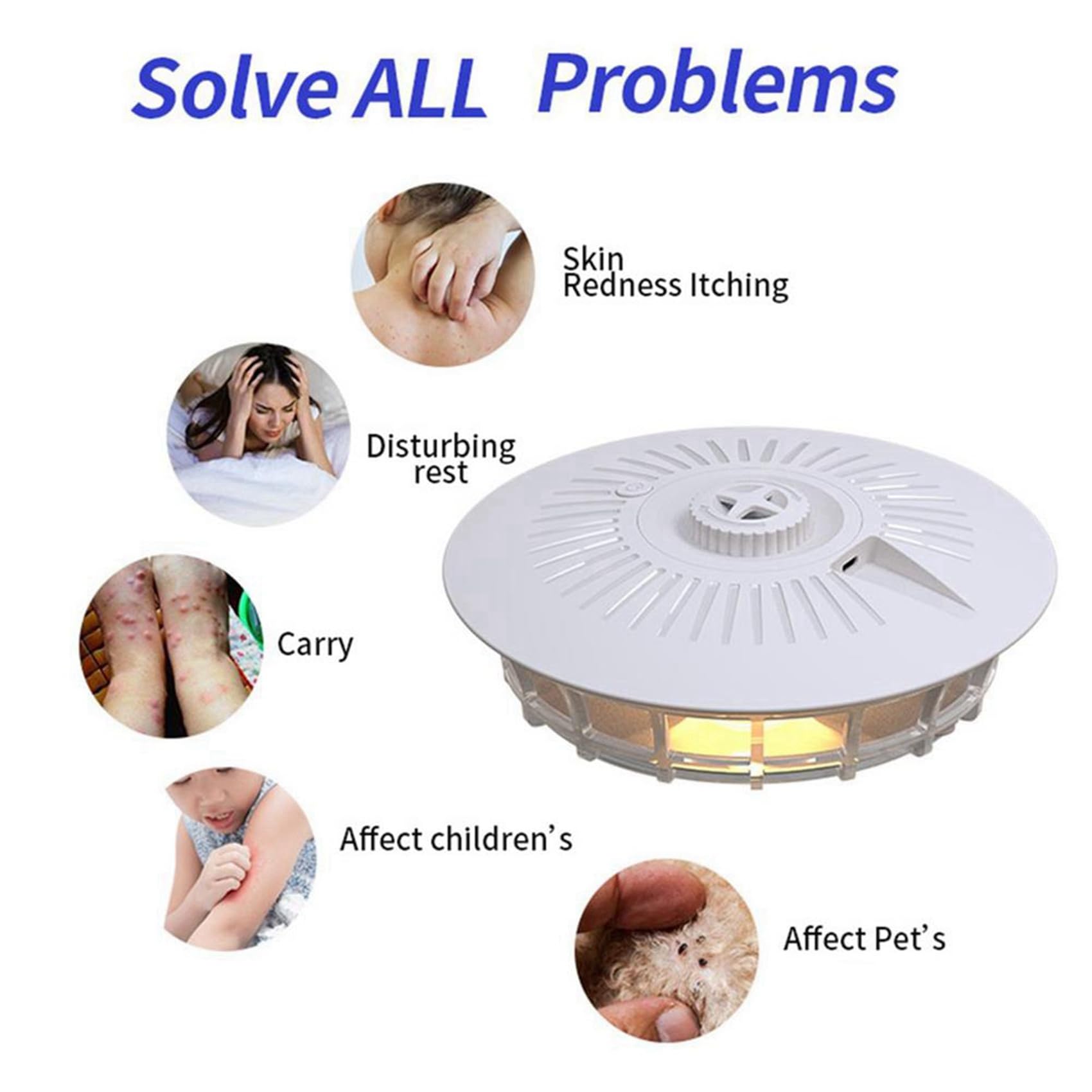 4X Fleas Trap Sticky Dome Bedbug Sbarazzati delle Pulci Trappola Multifunzionale Regolabile Trapping Lamp Catcher per Pulci Bedbug