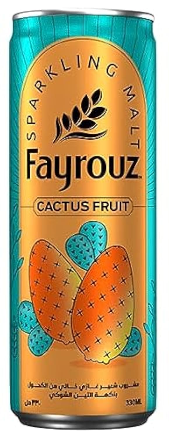 Fayrouz non-alcoholic malt beverage with Cactus Fruit flavor