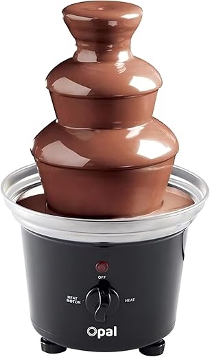 Opal Large Size Stainless Steel Chocolate Fountain 500ml Fondue Set Electric 3-Tier...