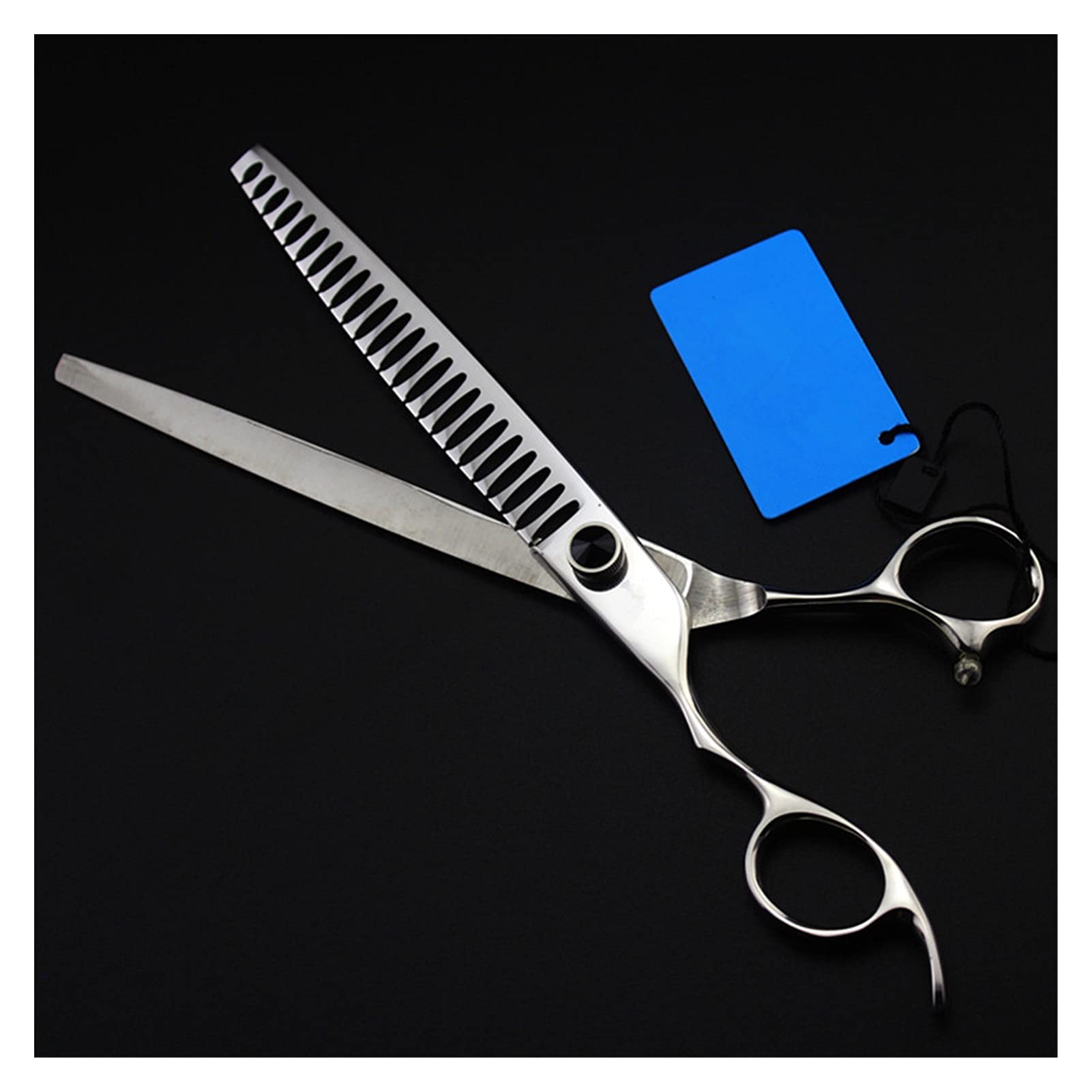 CrEev 8-Zoll-Schere für die Linke Hand, Fischgräten-Hundepflegeschere, Friseurschere, Pflegeschere, Haarschneideschere (Farbe: mit Tasche) (Linkshänder B)