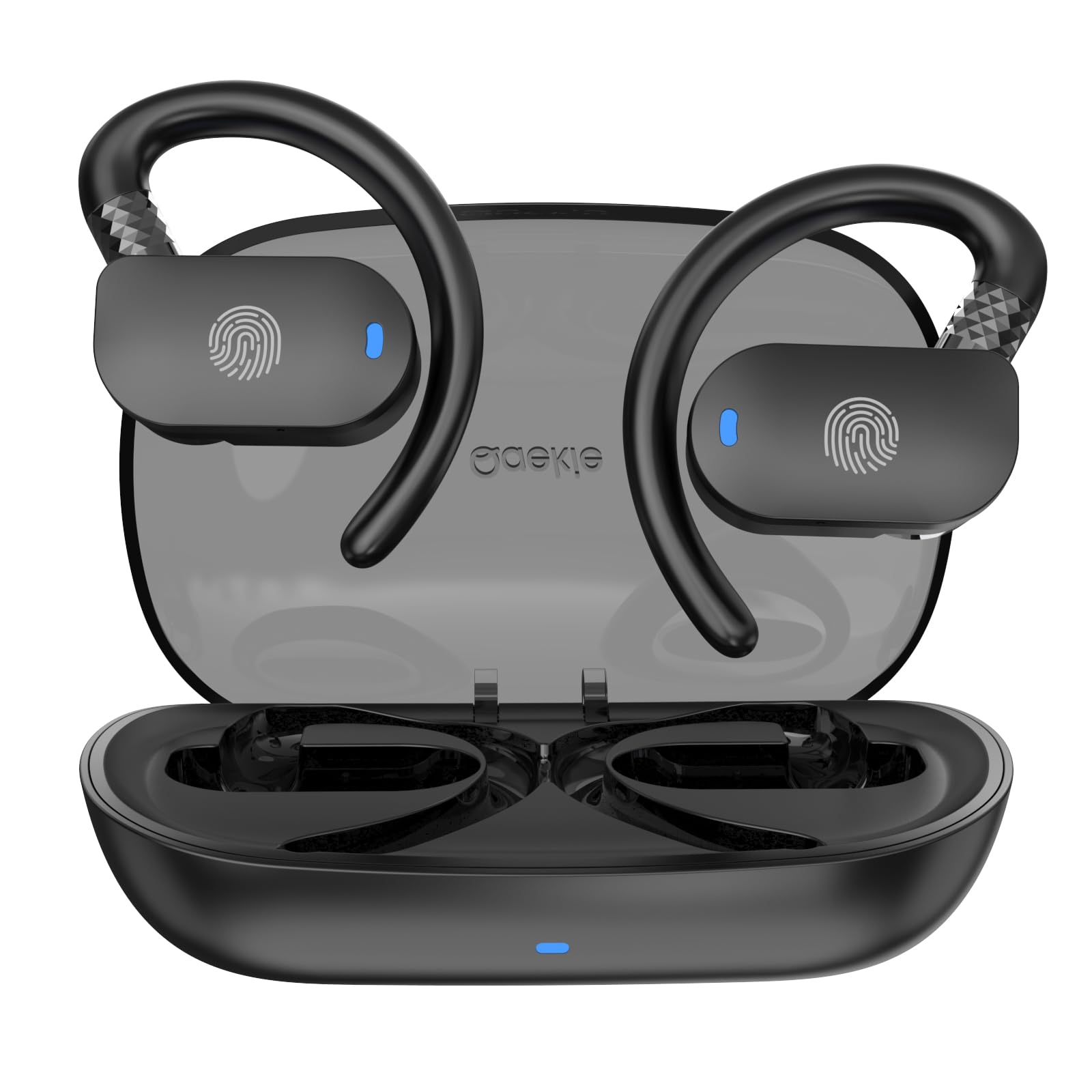 Open Ear Headphones - Wireless 5.4 True Open Ear Earbuds with Multi-Angel Adjustable, Lightweight Sport Headphones Dual-Axis Earhooks, long-Lasting Comfort, Crystal-Clear Calls for Running, Workouts