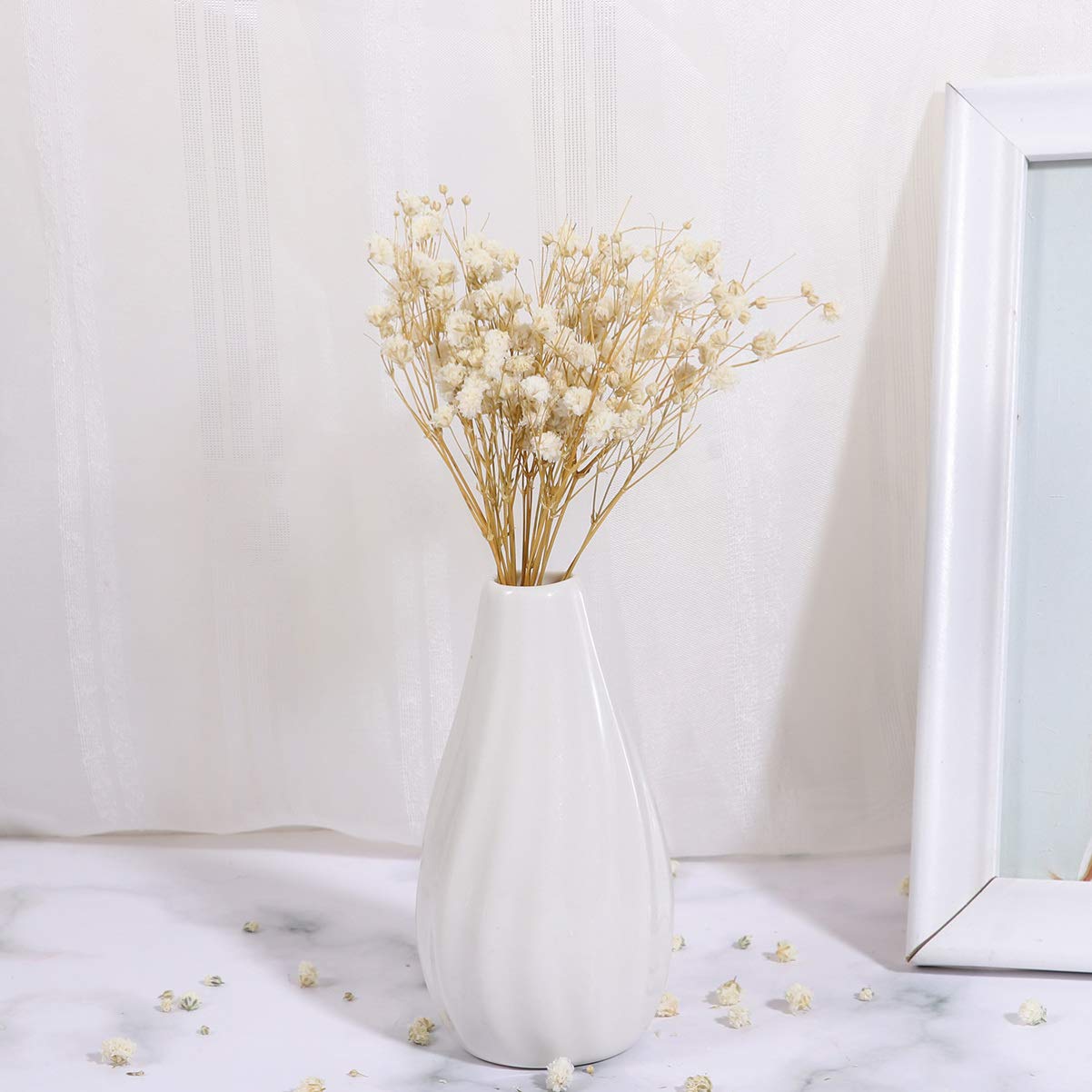 HEALLILY Baby Breath Dried Flowers Bouquet Rustic Flower Bundles Floral Arrangements Supplies Beige, 18*9.5cm - Image 3