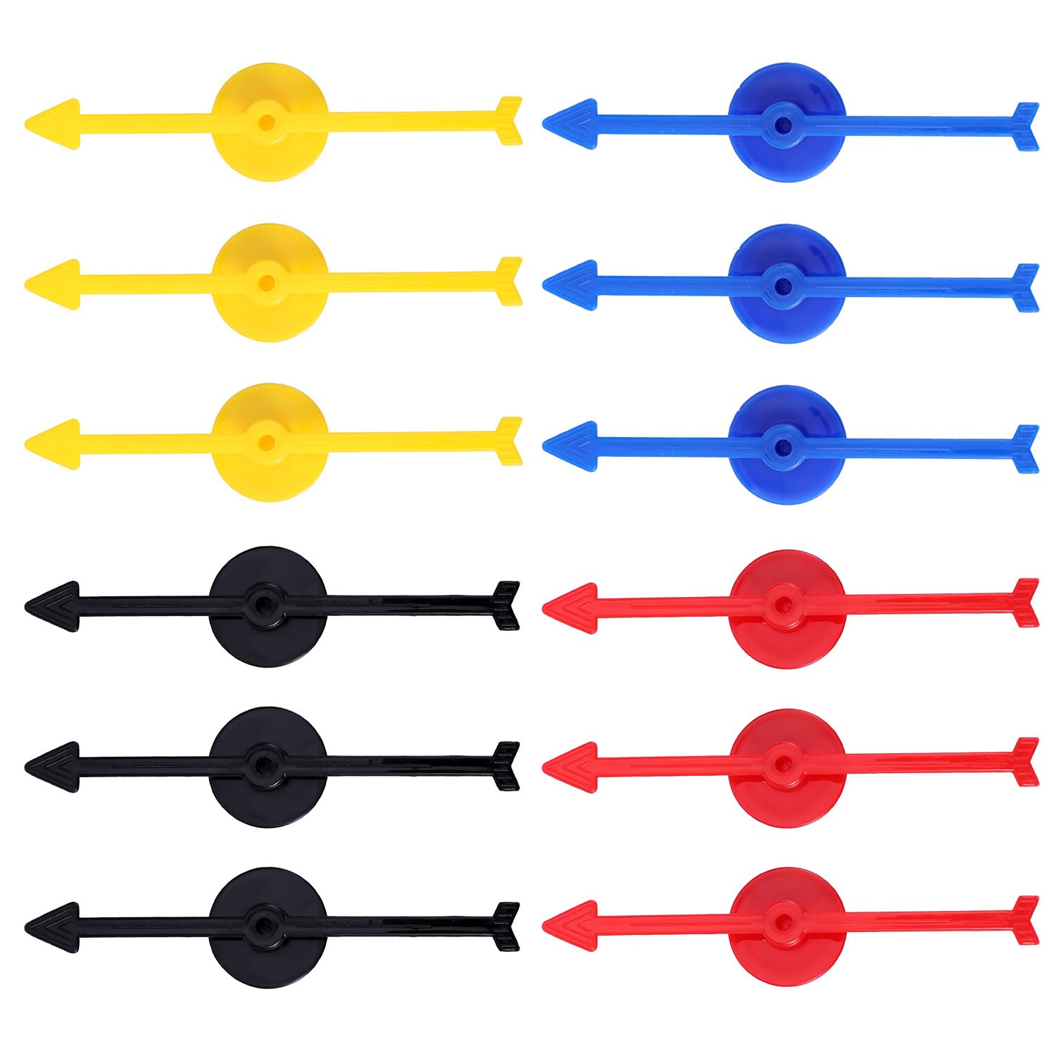 12pcs Arrow Game Spinners, 3.94in 4 Colors Plastic Spinner Game Pointer Accessories for Classroom Board Game Spinners for Activities DIY Projects