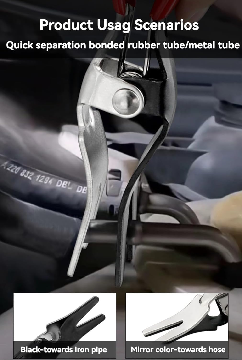Greluma 1 Pezzo Pinza per la rimozione tubi flessibili auto,Pinze per la rimozione di e carburante per auto,utensili separatori,strumento la riparazione di per veicoli marini,petroliferi e flessibili