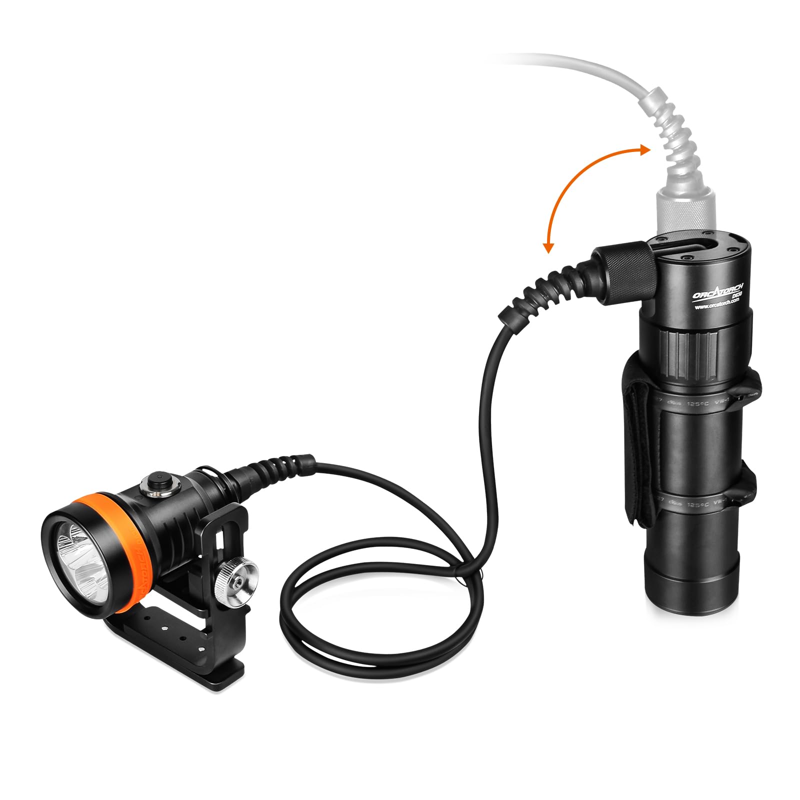 ORCATORCH D630 5 LED 4000 Lumen Dritto o Side Montato Canister Primario Diving Lampada Elettrica Tecnica Diving, per Cave Diving, Wreck Diving
