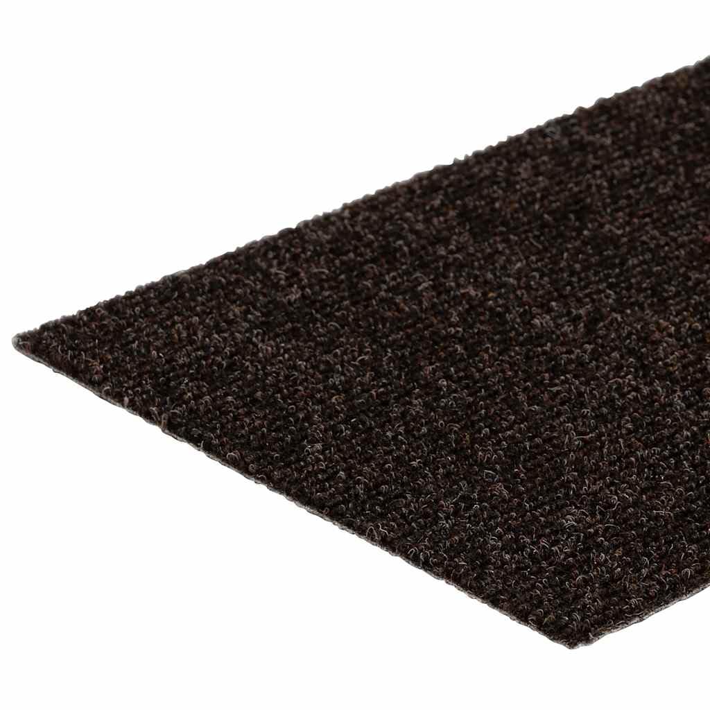 vidaXL Stufenmatten Selbstklebend 15 STK. 76x20 cm Dunkelbraun Rechteckig