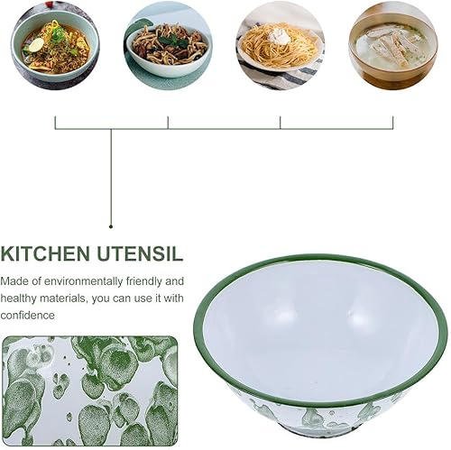 Miniatura 6 de Tazón de esmalte de 2 uds. Olla grande de conejos dorados, cuencos de arroz esmaltados japoneses blancos irrompibles, tazones para mezclar,