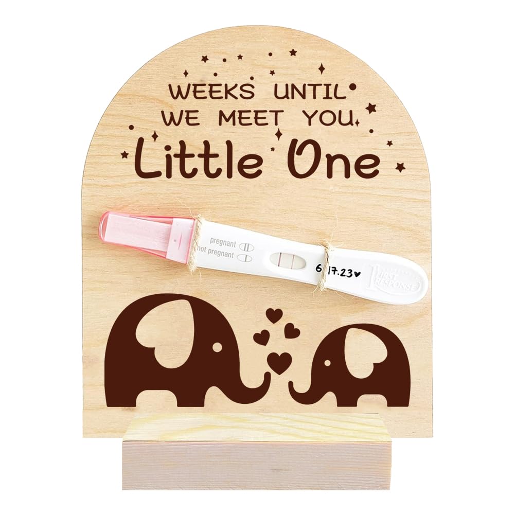 FREEBLOSS Pregnancy Announcements Lovable Elephant Print Baby Announcements Board Soon to Be Mom &amp; Dad Ways to Announce Pregnancy Pregnancy Announcement for First Time Dad, HOME-FB0009-14-US35