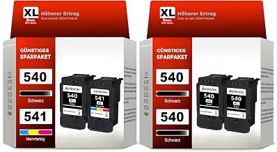 ANKINK Kompatibel Tintenpatrone Druckerpatronen als Ersatz für Canon PG 540XL CL 541XL PG540 CL541 Patrone 540 541 XL für TS5150 TS5151 TS5100 MG3600 MX525 MX520 MG3650 Schwarz 3er-Pack Farbe 1er-Pack