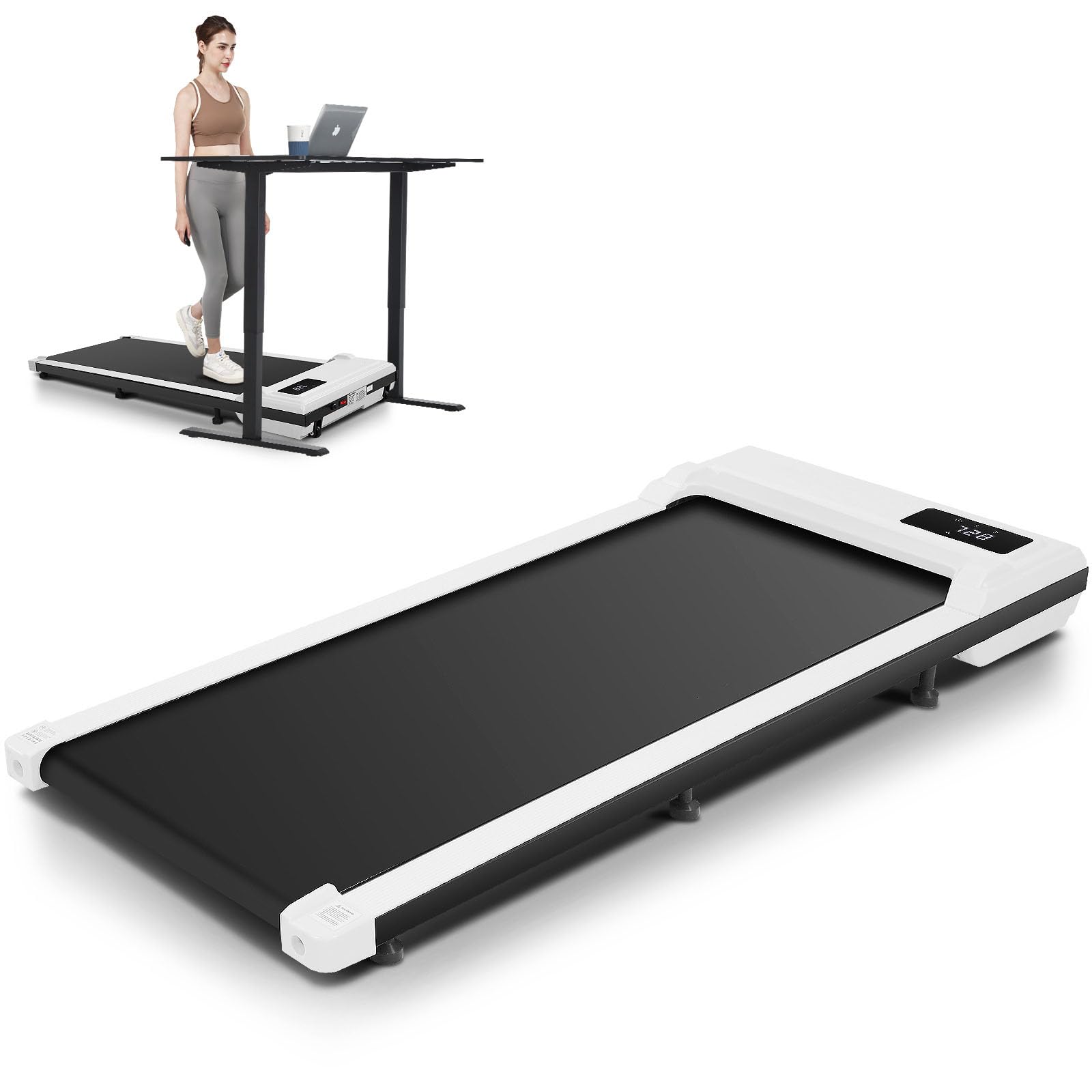 ANCHEERWalking Pad Under Desk Treadmill, in Portable Folding Treadmills  for Home 300 lbs Weight Capacity, Quiet Compact Walking Jogging