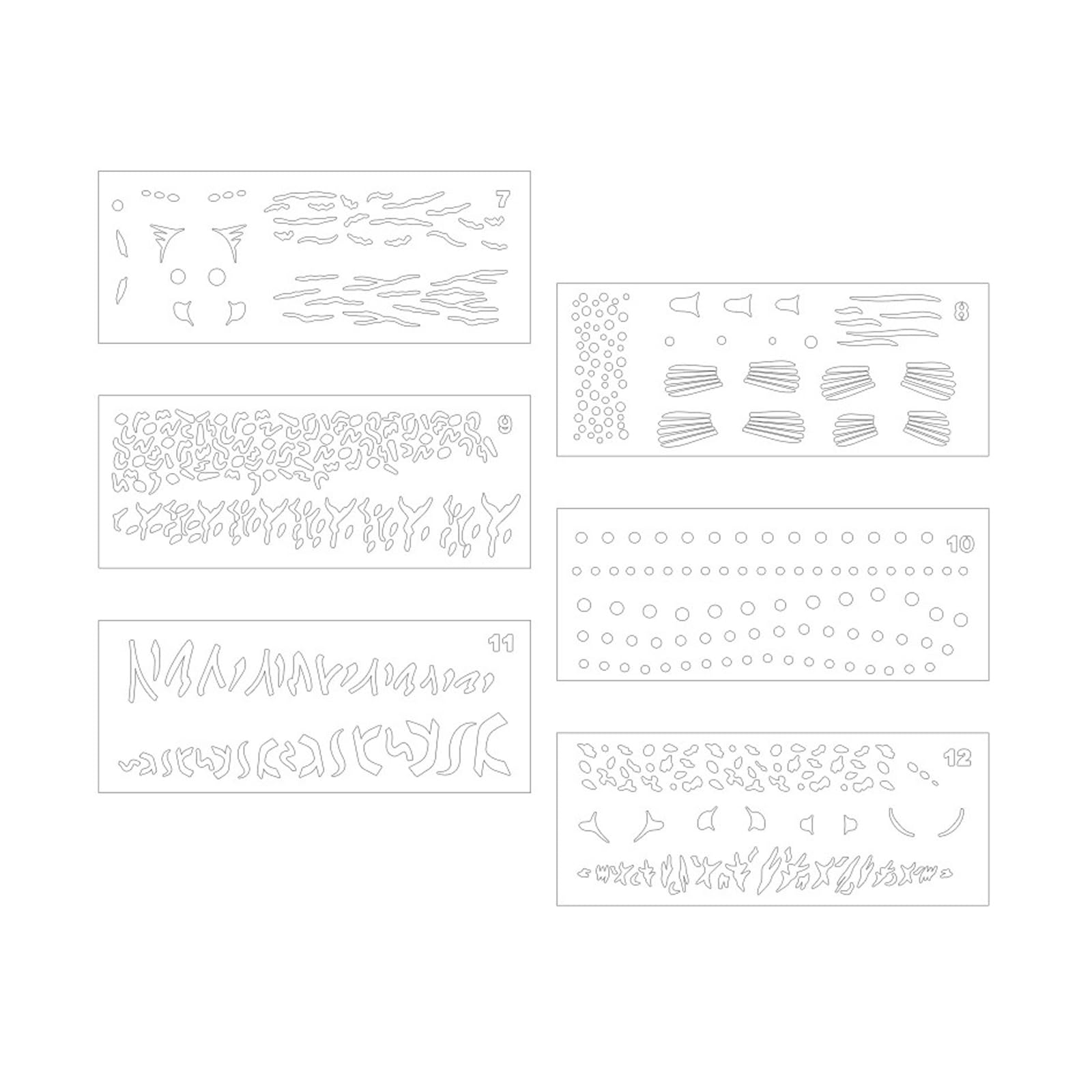Ljmyy 6Pcs Washable PVC Painting Templates Fishing Lure Drawing For Scrapbooking Painting on Paper Wood Fabric Stone