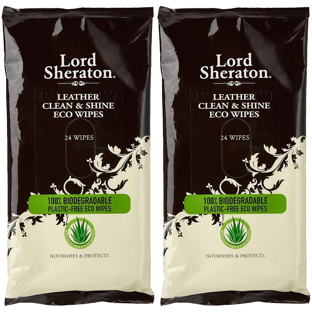 Lord Sheraton 83567 Leather Clean and Shine Wipes, Clear, 24 Count (Pack of 2)