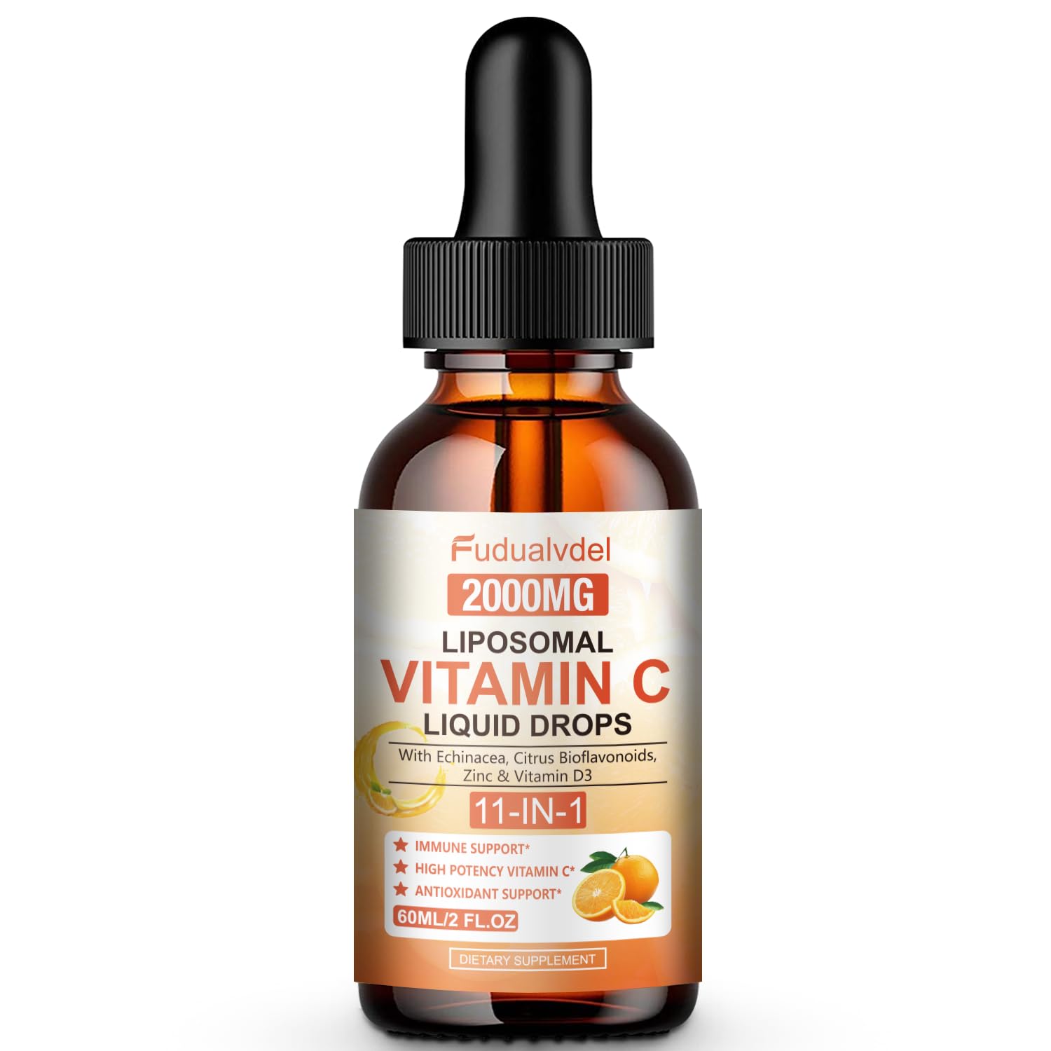 1 Pack Liquid Vitamin C Drops 2000mg , Liposomal Vitamin C Complex with High Absorption, Rose Hips, Echinacea, Citrus Bioflavonoids and Zinc for Immune System Support & Antioxidant Benefits,2 FL Oz 2 Fl Oz (Pack of 1)