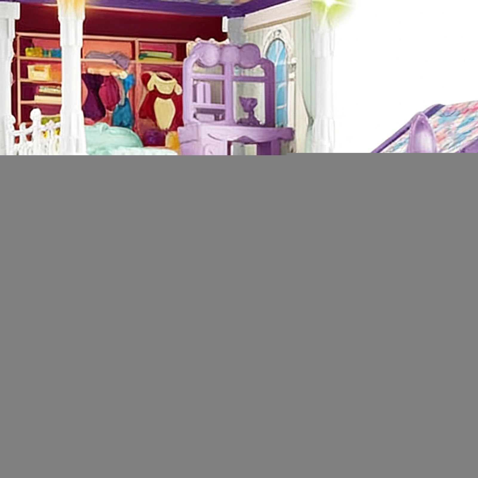 Casa De Muñecas Casa de Muñecas de 4 Plantas y 13 Habitaciones para Montar | Pequeña Casa con 3 Princesas 2 Cachorros Accesorios de Muebles para Niñas de 4-6 Años Juego de R