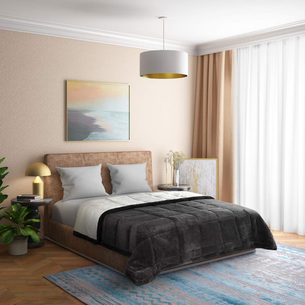 Wakefit Comforter Set Double Bed | 220 GSM | Comforter, Quilt for Double Bed King Size, Blankets, Quilt Blanket, Comforter King Size Bed, Comforter Double, Reversible Cotton (Charcoal Grey)