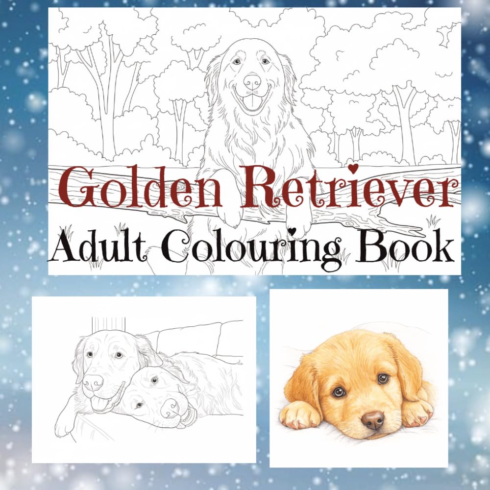 Golden Retriever Adult Colouring Book (Dog breeds colouring books for adults)