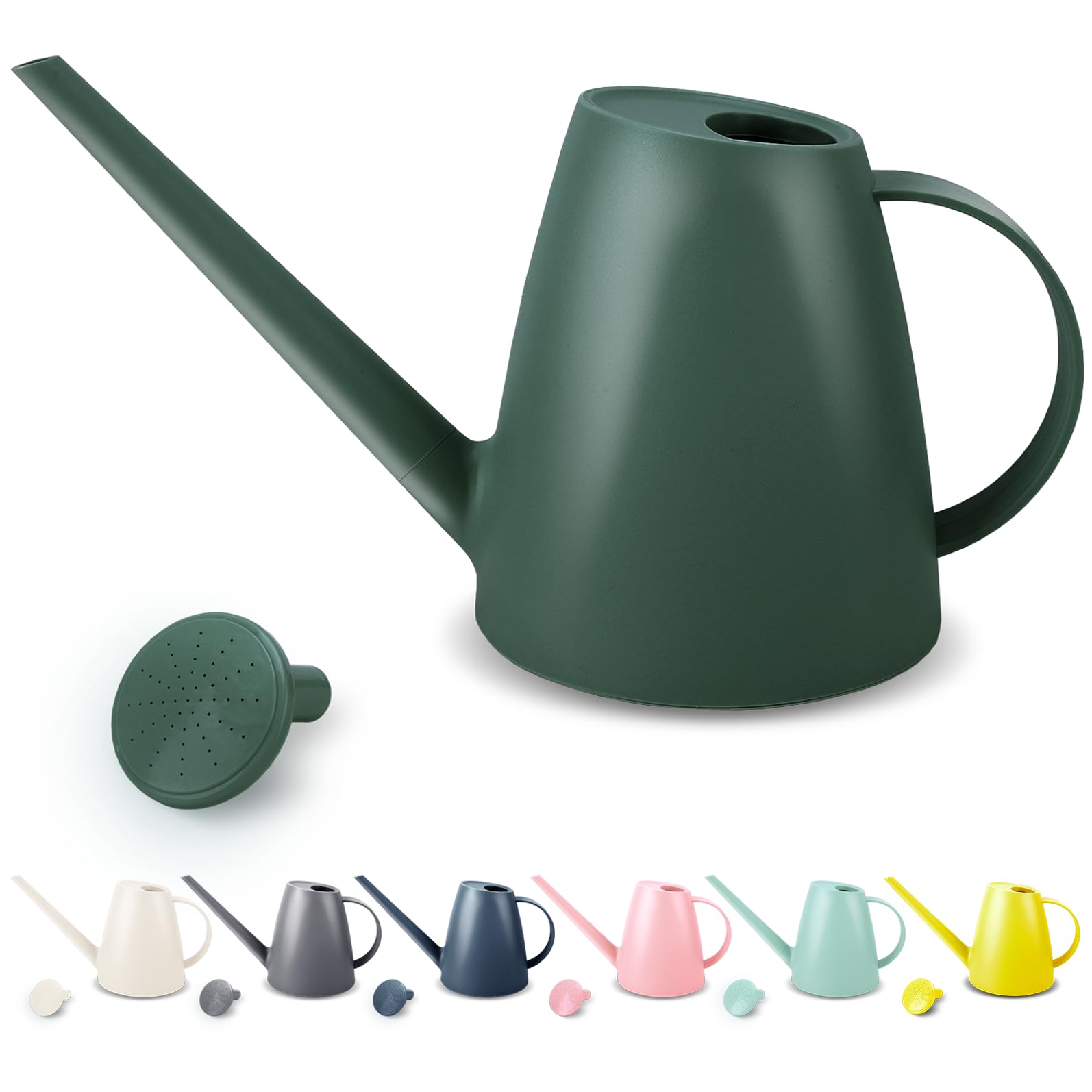Photo 1 of 1.8L Watering Can for Indoor Plants, Small Watering Can with Long Spout & Removable Nozzle, Plastic Indoor Water Can for House Plants, Garden Flowers(Approx. 0.5 Gallon)