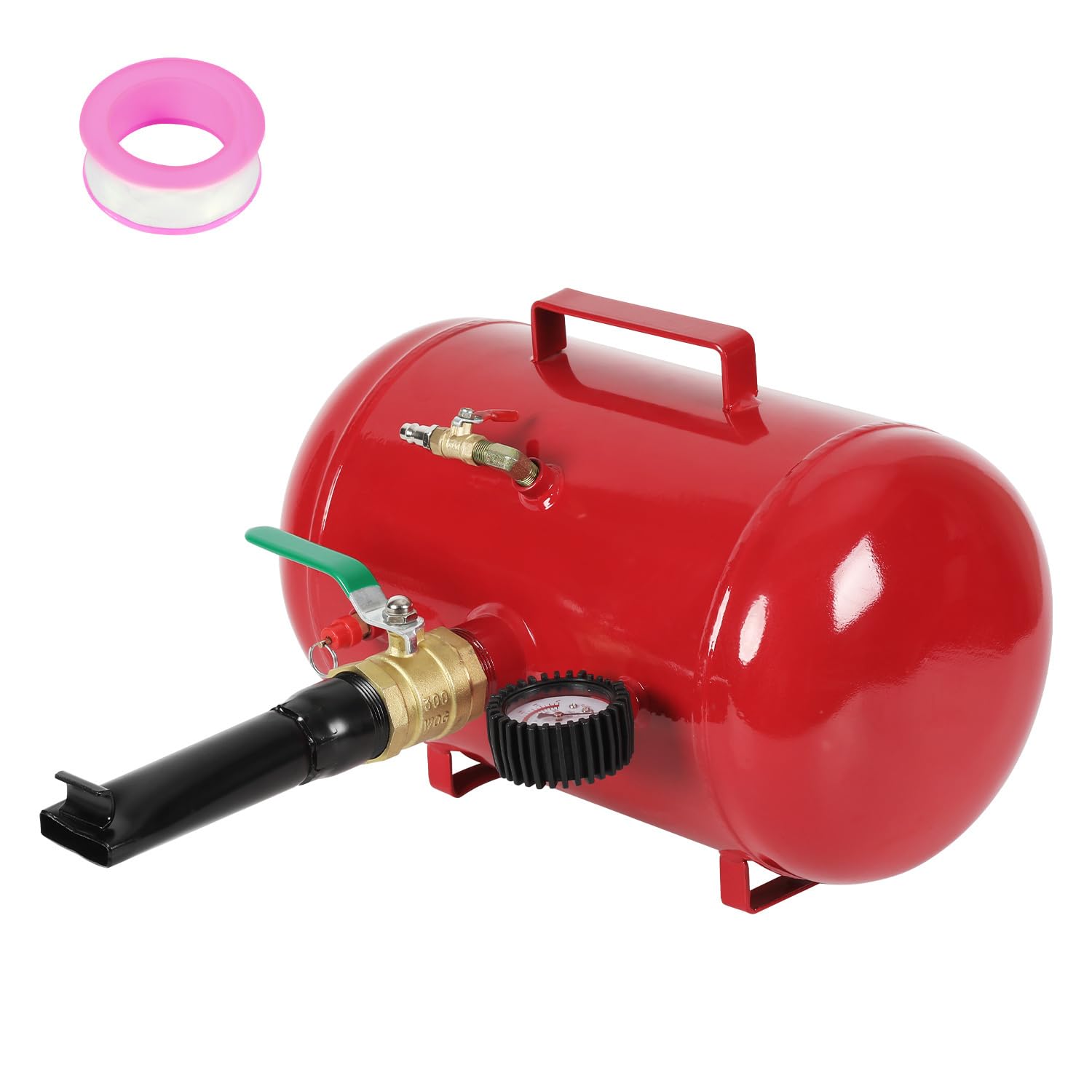 Reifen Booster 20L, Auto-Luftkompressor, Druckluftgerät mit Sicherheitsventil, max. 10 bar, für PKW, LKW, Traktoren und mehr, in Rot, inkl. Zubehör