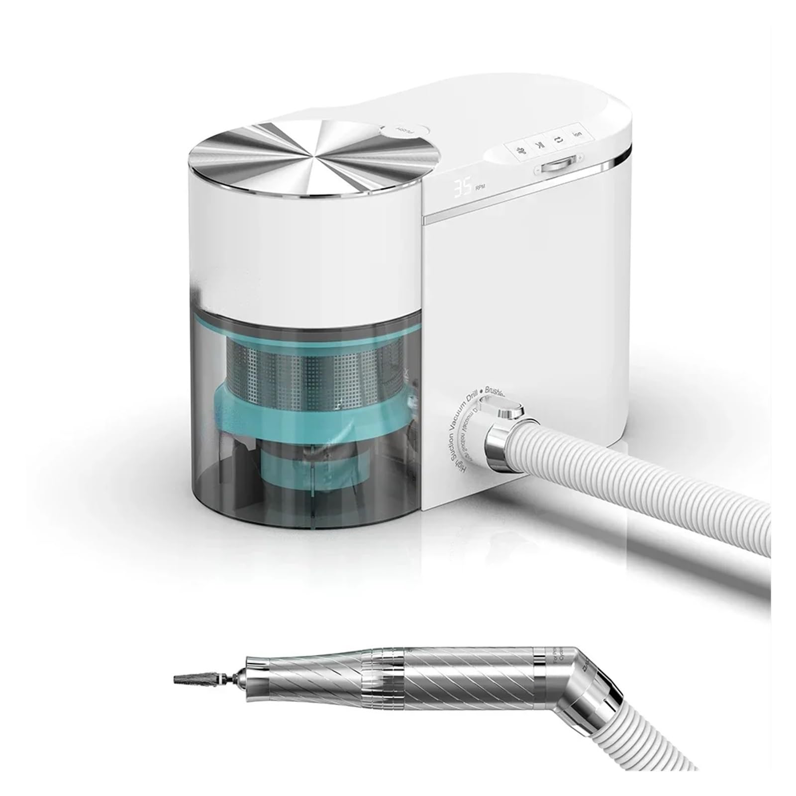 Bjdfge White New 2In1 Nail Dust Collector Drill 35000 Rpm Vacuum Cleaner Sander Machine(White)