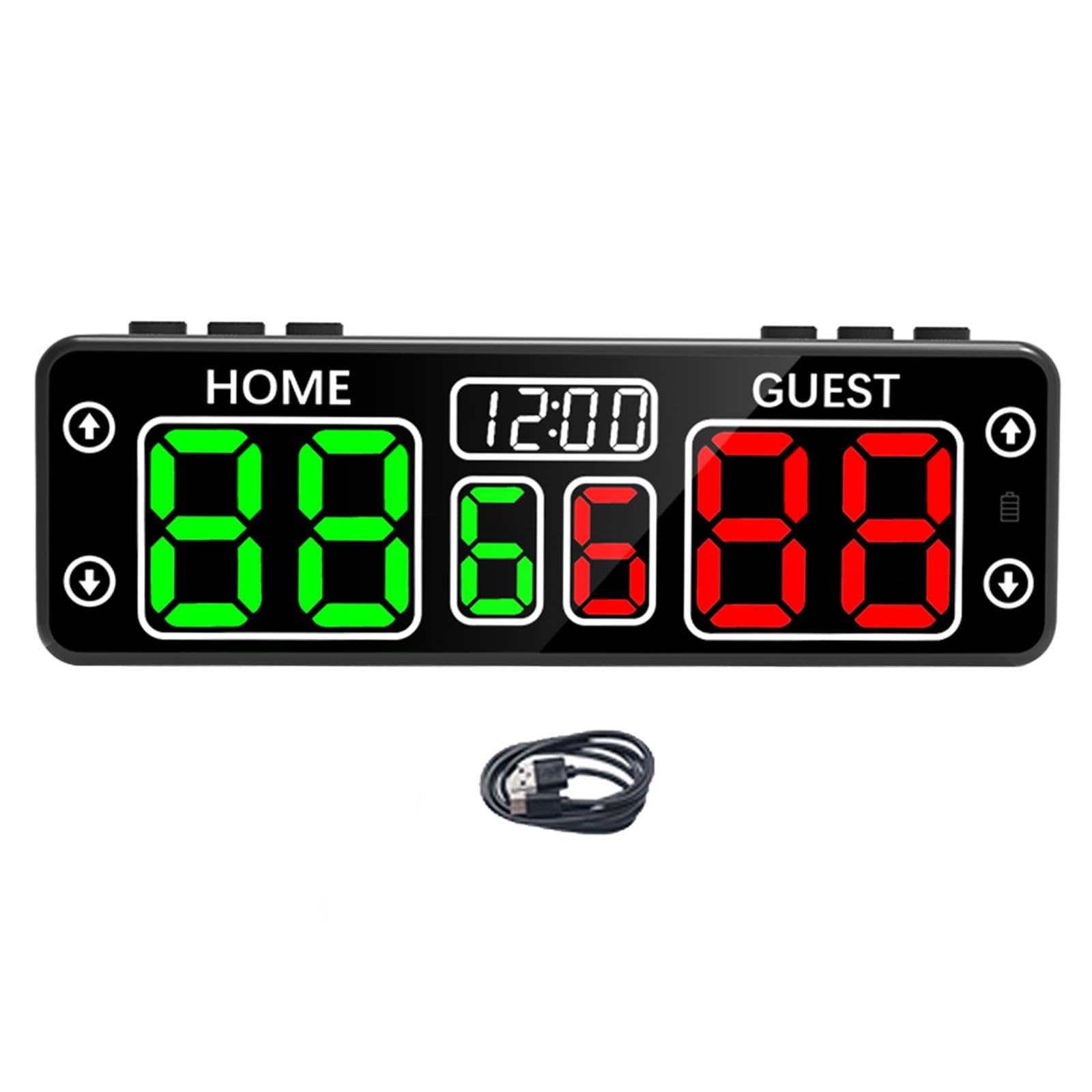 Elektronische Anzeigetafel Tragbares Digitales Punktetafel LED Tischanzeige Scoreboard Sportzählgerät Multifunktional für Tischtennis Basketball Volle
