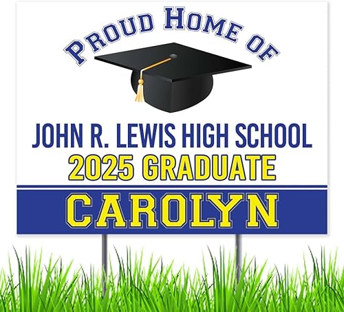 Miniatura 3 de Congratulations Class of 2025 Graduate Personalized Yard Sign with Metal Stake, Custom Graduation Party Personalized Lawn Sign