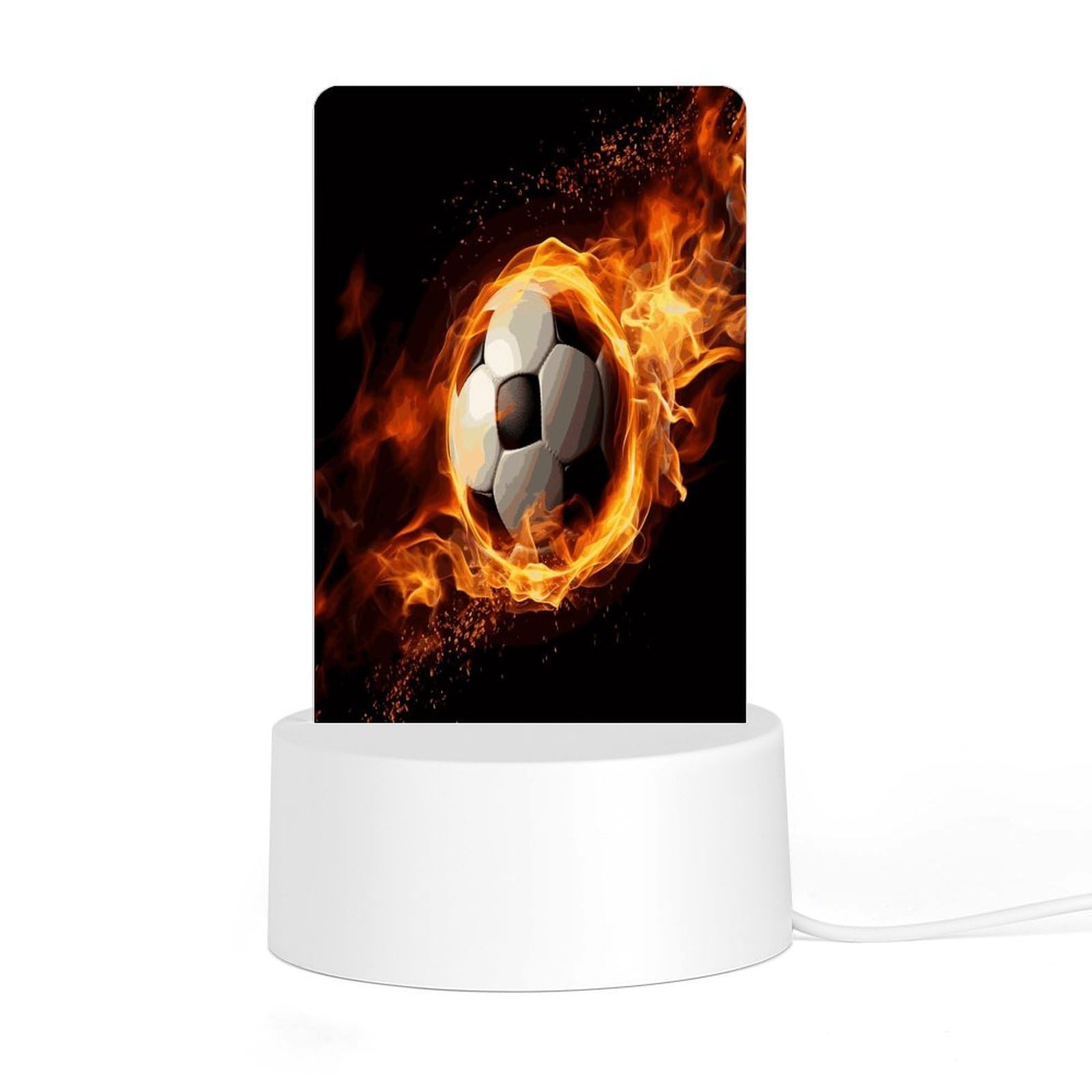 Adfgyerh Style Soccer Flame Night Light Acrylic Material Easy Installation, Home Decor Usb Interface Power Supply, Lamp For Restaurant Bar Cafe Room Decor
