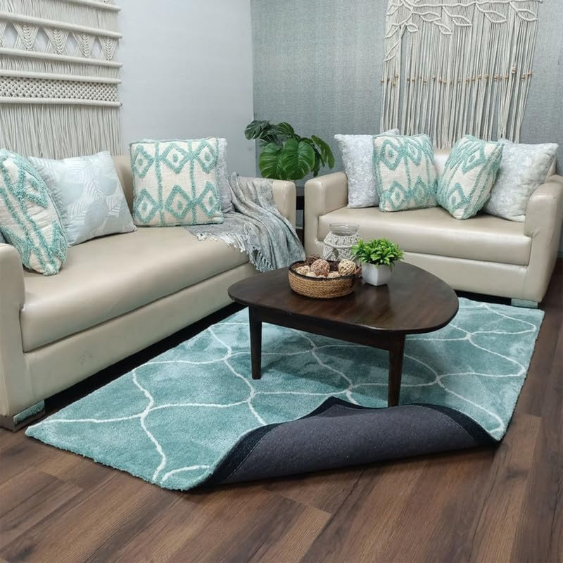 Image of SAGON Anti-Skid Shaggy Carpet Rug for Home | Ultra-Soft Plush Floor Mat for Living Room & Bedroom | Non-Slip, High-Density, Cozy Luxury Decor| 6 x 9 Feet Sky Ivory Box