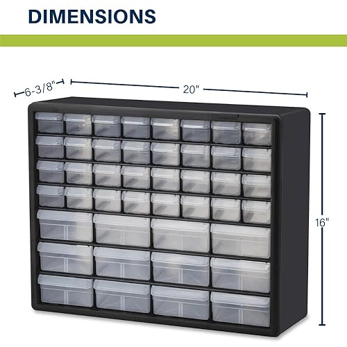 Miniatura 2 de Akro-Mils 10144 - Gabinete de 44 cajones de plástico para almacenar piezas de ferretería y artesanías, 20 x 6 x 16 pulgadas (ancho x profundidad x