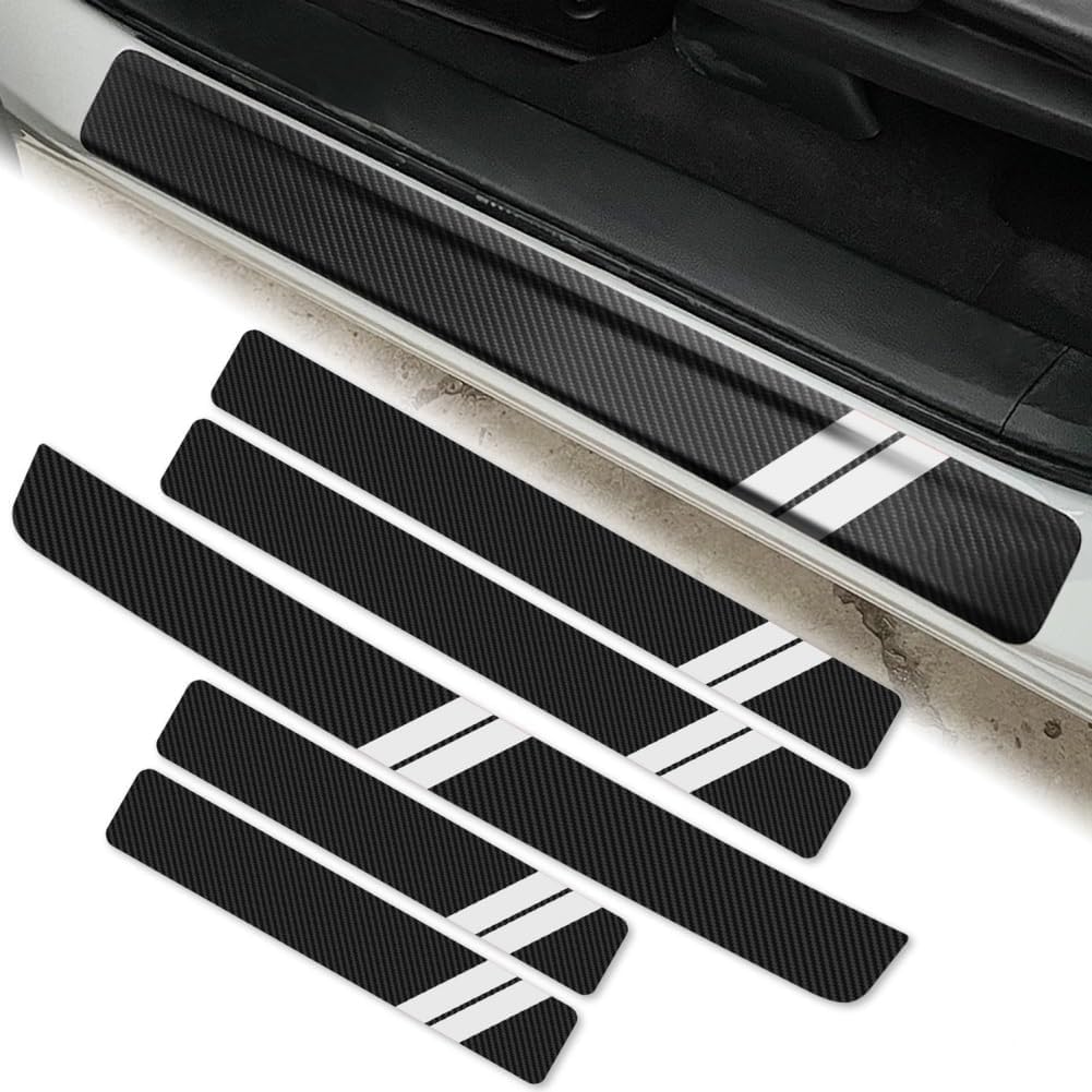 Car Door Edge Guard for Renault Fluence 2008-2015,Carbon Fiber Door Sill Protector Welcome Pedal Protect Waterproof Anti-Scratch Car Accessories,White