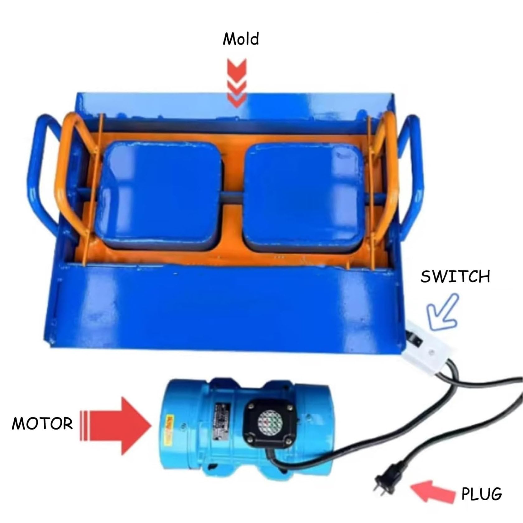 MáQuina Para Fabricar Bloques De HormigóN De 400 X 200 X 200 Mm, MáQuina HidráUlica Para Fabricar Ladrillos De Cemento, Moldes Personalizables, Frecuencia De VibracióN De 212 Veces/Min