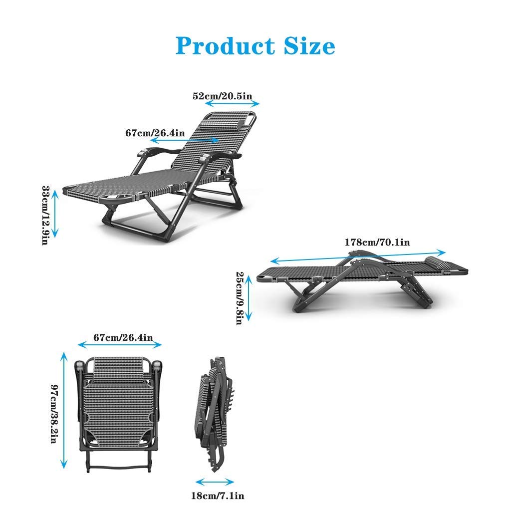 Chaise Longue Pliante d'extérieur en métal Robuste, lit inclinable Portable pour Jardin, pelouse, Chaise Longue Pliable pour se détendre, Beau Design