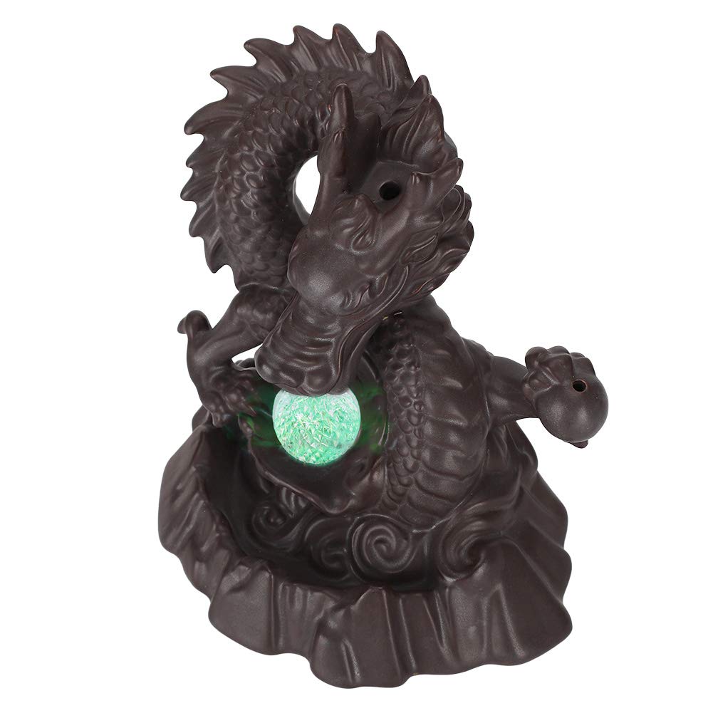 Jeanoko Smoke Fountain Dragon Smoke Waterfall Incense 25×20×16 Backflow Ceramic Innovative Led Lights Home Furnishing Ornaments Lucky 8209 Dragon 8209 Shaped