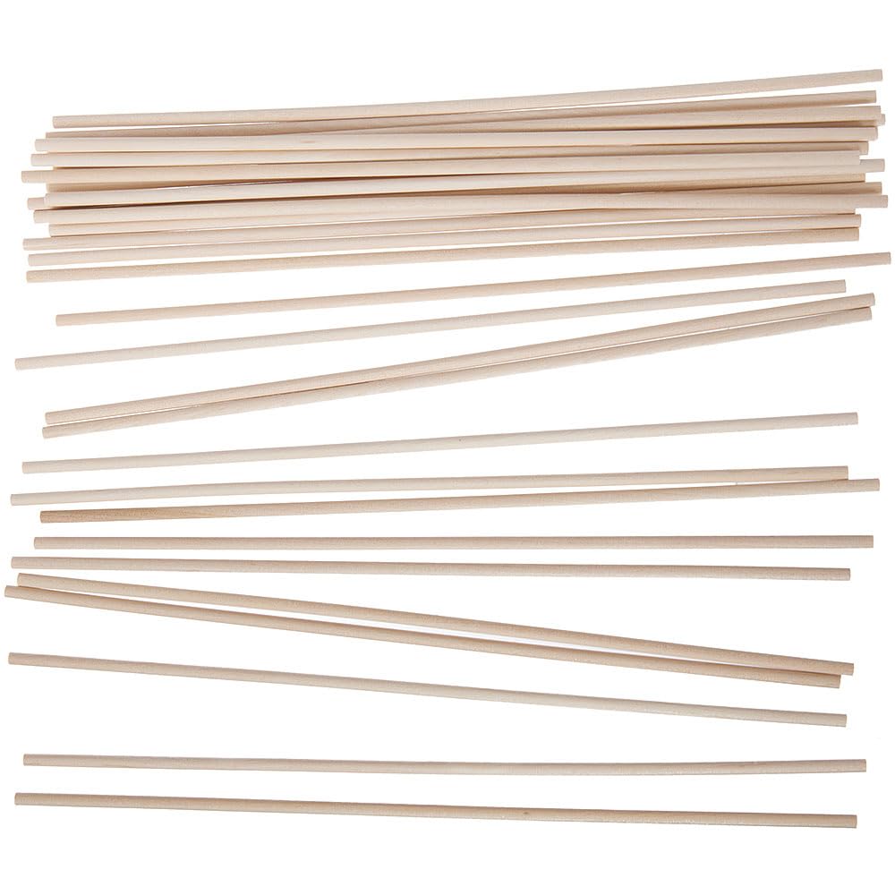 Baker Ross VC201 Wooden Craft Dowel Rods - Pack of 30, Wooden Dowel Sticks for Modelling