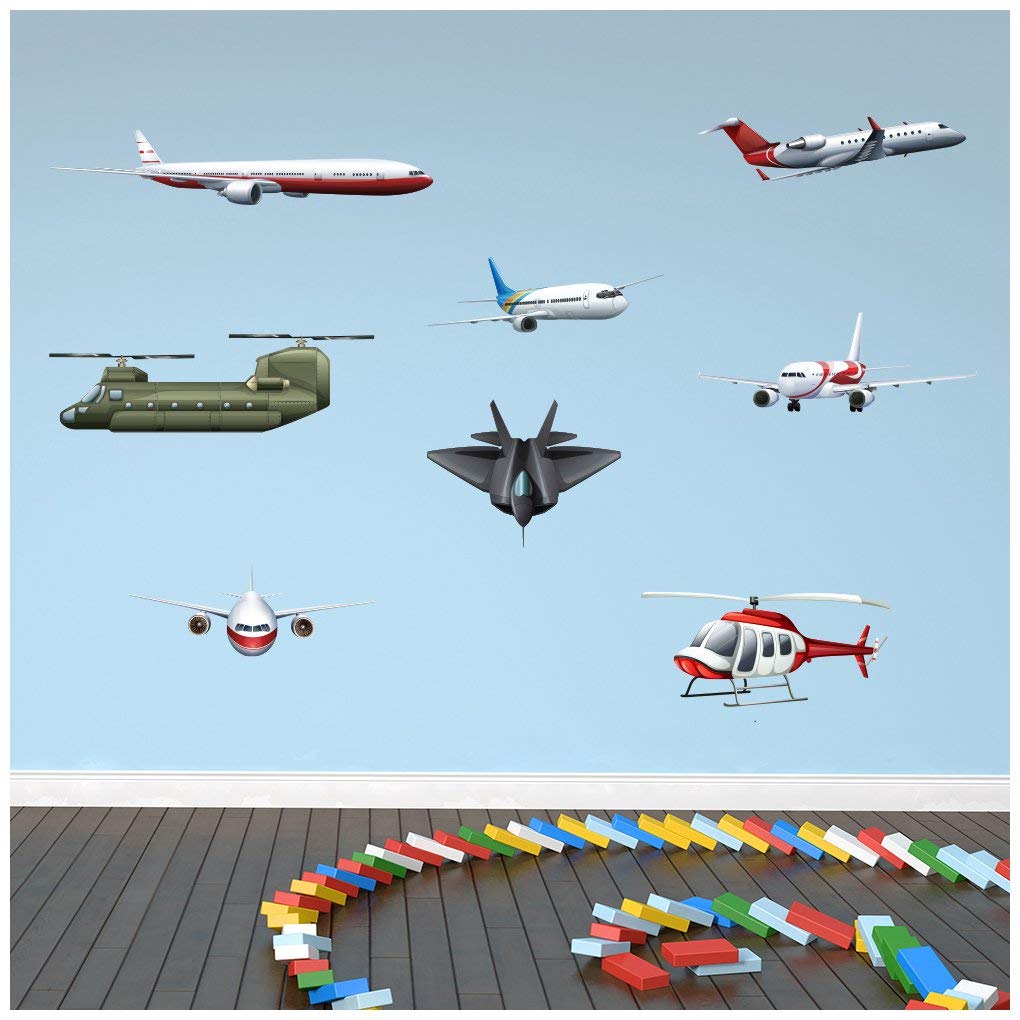azutura Helicopter Plane Aircraft Wall Sticker Set available in 8 Sizes Digital