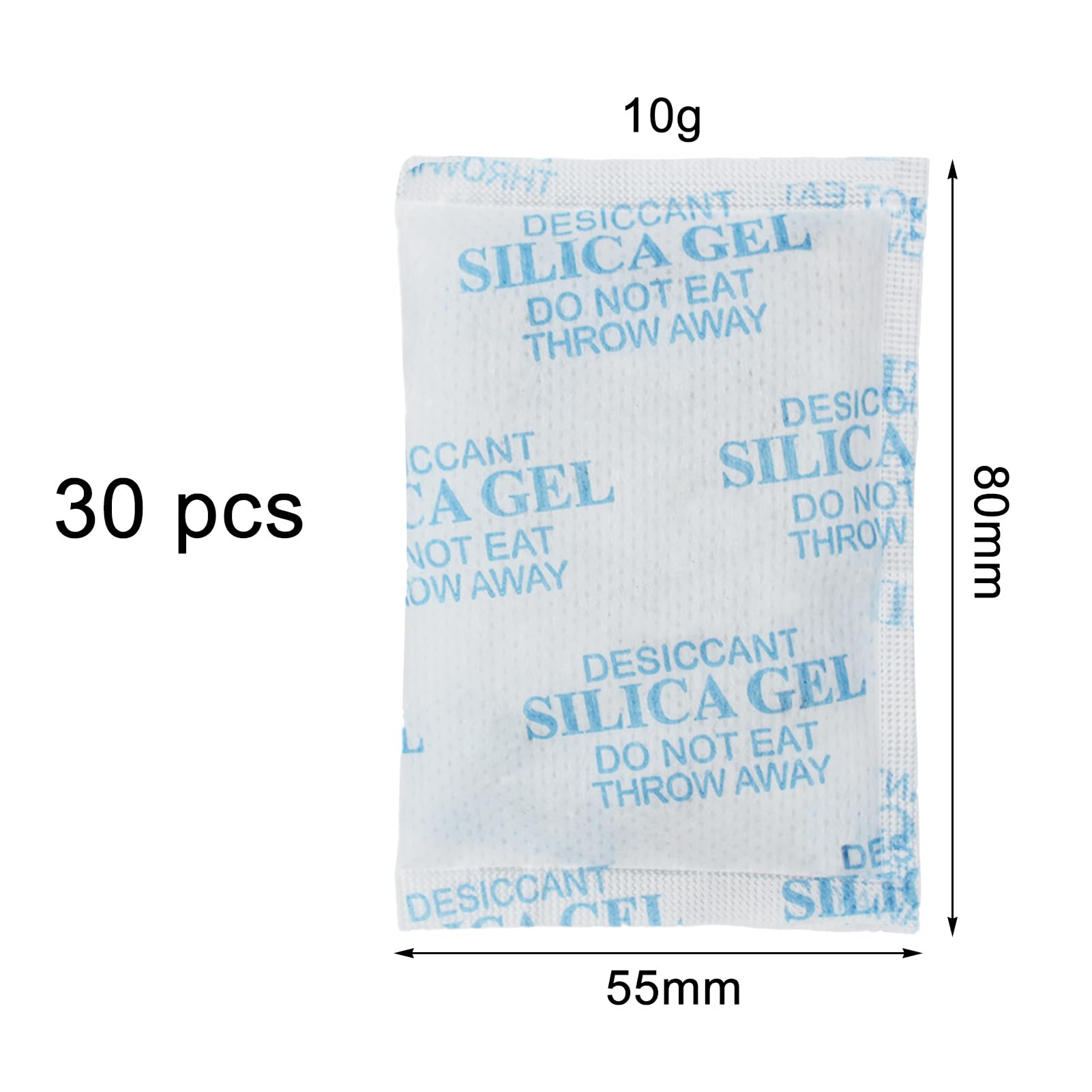10 g x 30 Paquetes Gel de Sílice Desecante Bolsitas Desecante,Sobres Sílica Gel,Bolitas Desecantes,Transparente,para Antihumedad Armarios,Coches,Zapatos