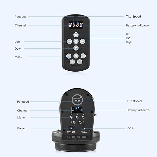Miniatura 8 de Soonpho M6 - Cabezal de trípode panorámico giratorio motorizado con seguimiento facial, control remoto AI inteligente, cabezal de inclinación
